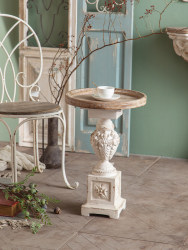European style Roman column coffee table solid wood corner table small coffee table