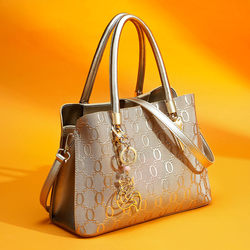 Golden Fox Genuine Leather Women's High-End Handbag 2025 Light Luxury Large Capacity Middle-Aged Mother's Bag Single Shoulder Tote Bag