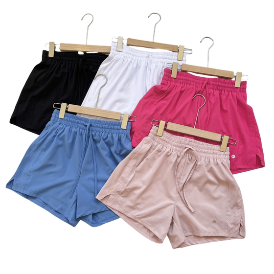 
Running sports quick-drying shorts for women breathable fake two-piece anti-exposed yoga fitness pants with pocket splicing hollow