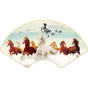 八马图 絹本 宋趙伯駒八駿圖 趙伯駒 中国掛軸 八駿圖 八駿図 赵伯驹