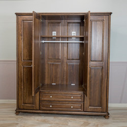 Lingxiu Home Children's Furniture Noble Series Solid Wood Four-Door Two-Drawer Wardrobe Storage Large Capacity 9Db04