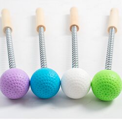 Spring Massage Hammer with Wooden Handle, Self-Massage Hammer, Meridian Tapping Tool, Massage Stick, Back Hammer, Leg, Shoulder and Neck