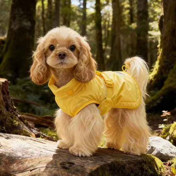 
Outdoor sports waterproof and windproof vest Teddy Bichon Schnauzer Maltese dog charging cotton coat easy to put on and take off