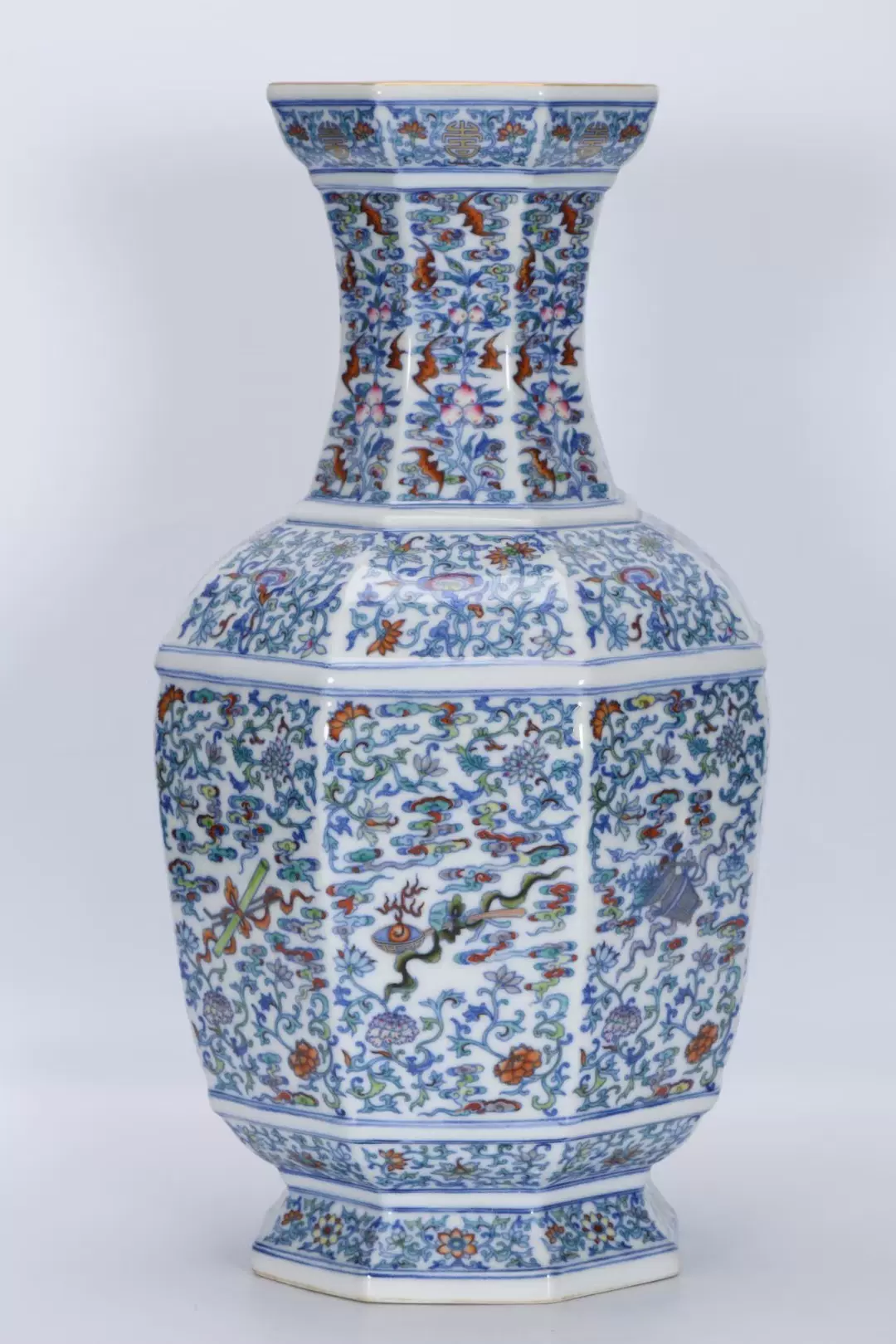 柴窑清乾隆青花龙纹海水纹抱月瓶扁瓶双耳瓶