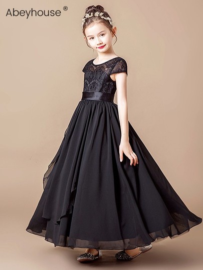 Abeyhouse Girls' Black Evening Dress - Violin Costume for Performance