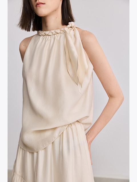 LILY2025 summer new women's clothing modal blend design sense casual and versatile sleeveless halter neck vest top
