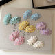 Green and spring girl sweet cherry blossom hairpin knitted embroidered flower bangs side clip hair accessories new style headdress
