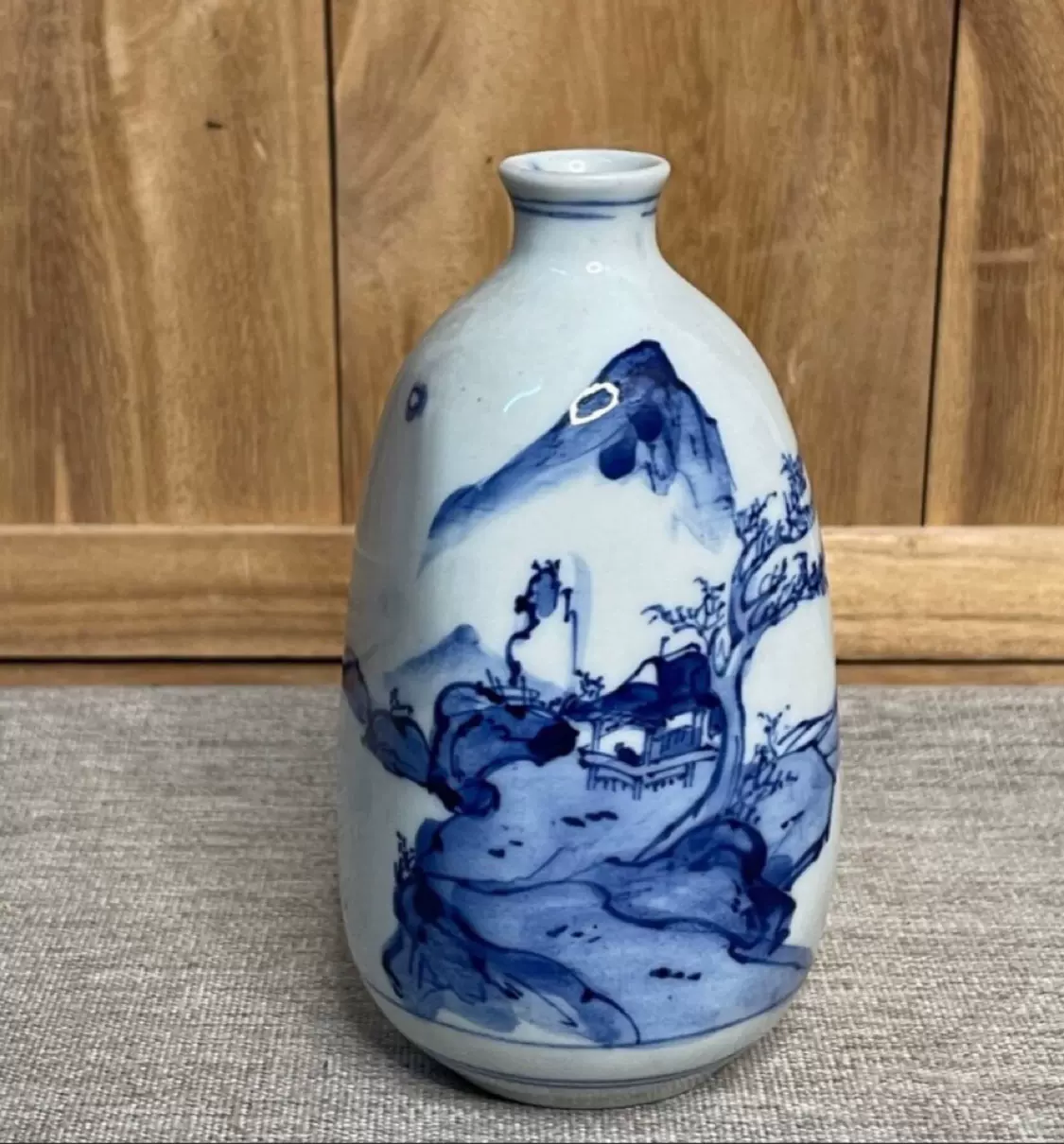 日本九谷青花手绘山水酒壶酒具酒器花瓶花器花入花生陶瓷瓷器-Taobao 