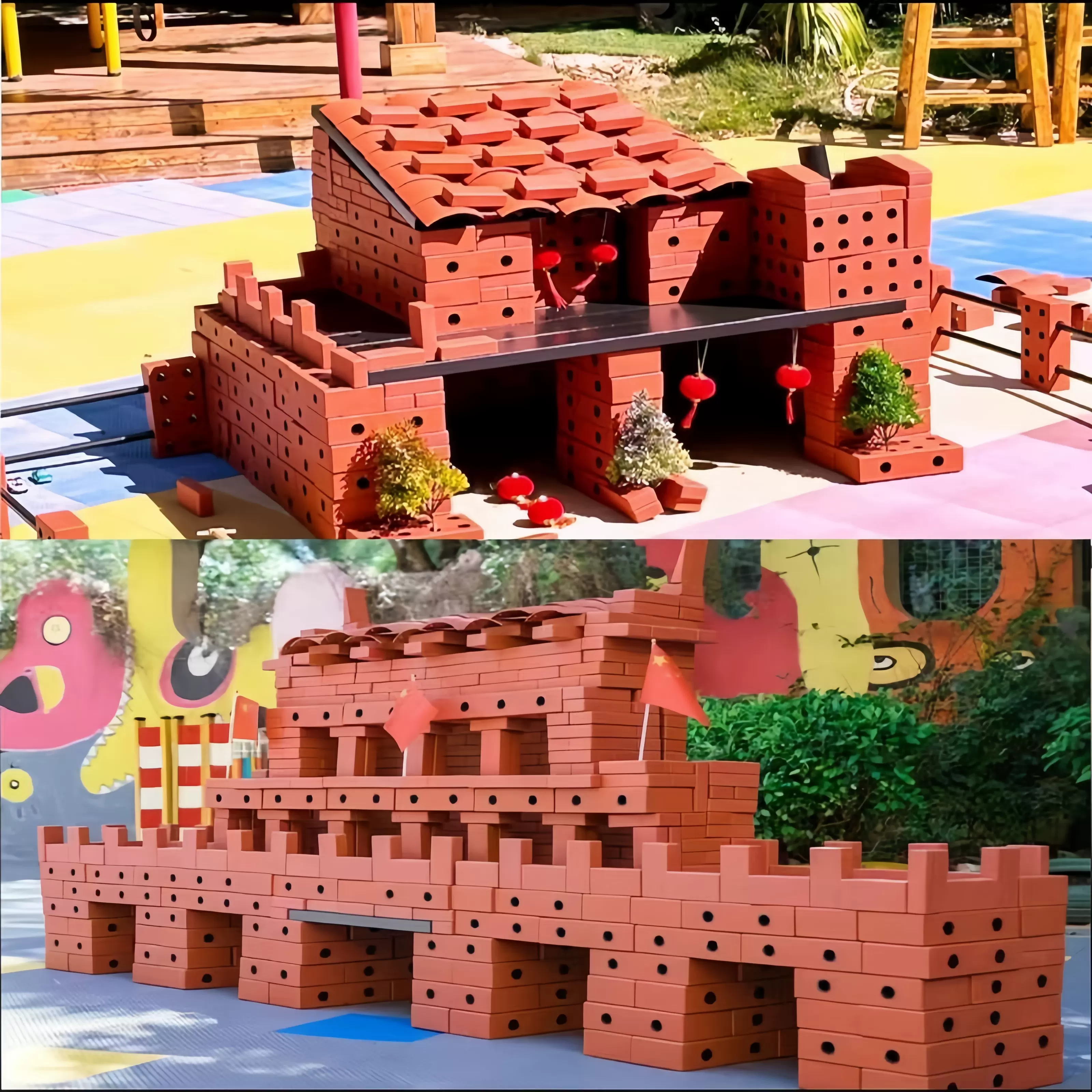 幼儿园砖筑大师户外建构区eva软体红砖积木砌砖拼搭玩具安吉游戏