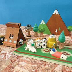 Japanese-Style Miscellaneous Goods Cat Hiking Outing Travel Photography Cat DIY Gift Creative ins Resin Craft Ornament Decoration