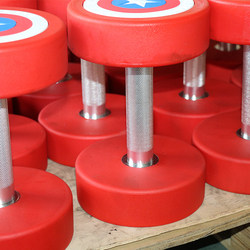 Captain America Dumbbell Pu Round Head Men's and Women's Home Fitness Equipment Commercial Gym Dumbbell Fitness Men's Home Use