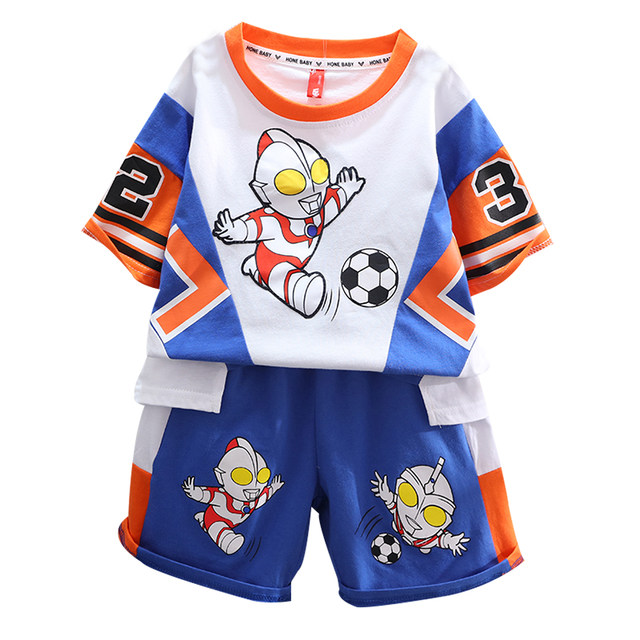 Ultraman clothes boys summer suit 2024 new trendy baby summer sports ...