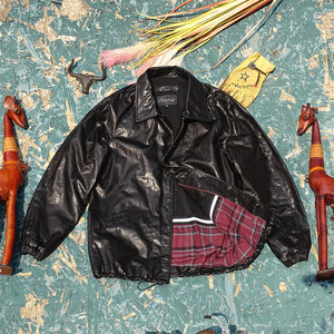 Japanese version of Tianshen coach clothes inserted shoulder sleeve slim -fitting importing horses head layer 0.5mm calfskin leather leather leather clothing men and women