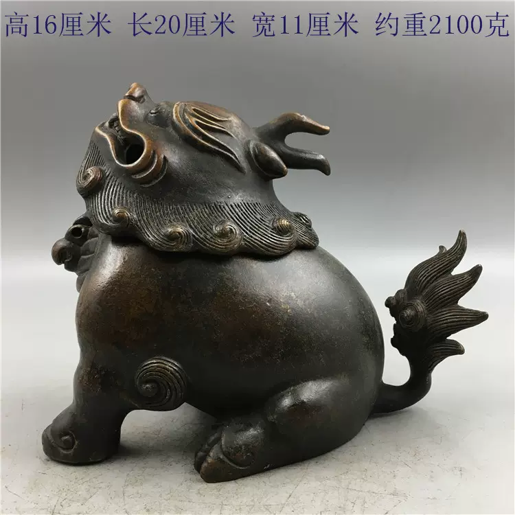 铜鎏金狮子香炉