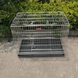 Authentic 304 Stainless Steel Dog Cage, Portable Outdoor Cat, Rabbit, and Chicken Cage, Reinforced Outdoor Rust-Proof Pet Cage for Small and Medium-Sized Pets