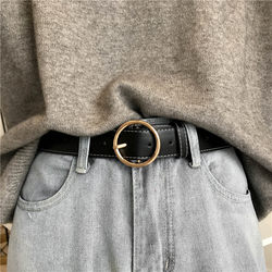 Korean Retro Belt for Women, Wide, Versatile for Summer, Korean Style Fashion Belt, Student Decoration, Men's Jeans, Black Belt