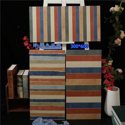 All-Ceramic Striped Pattern Tiles 300X600 Colorful Pastoral Tiles Retro Pattern Tiles Bathroom Background Living Room New Wall Tiles