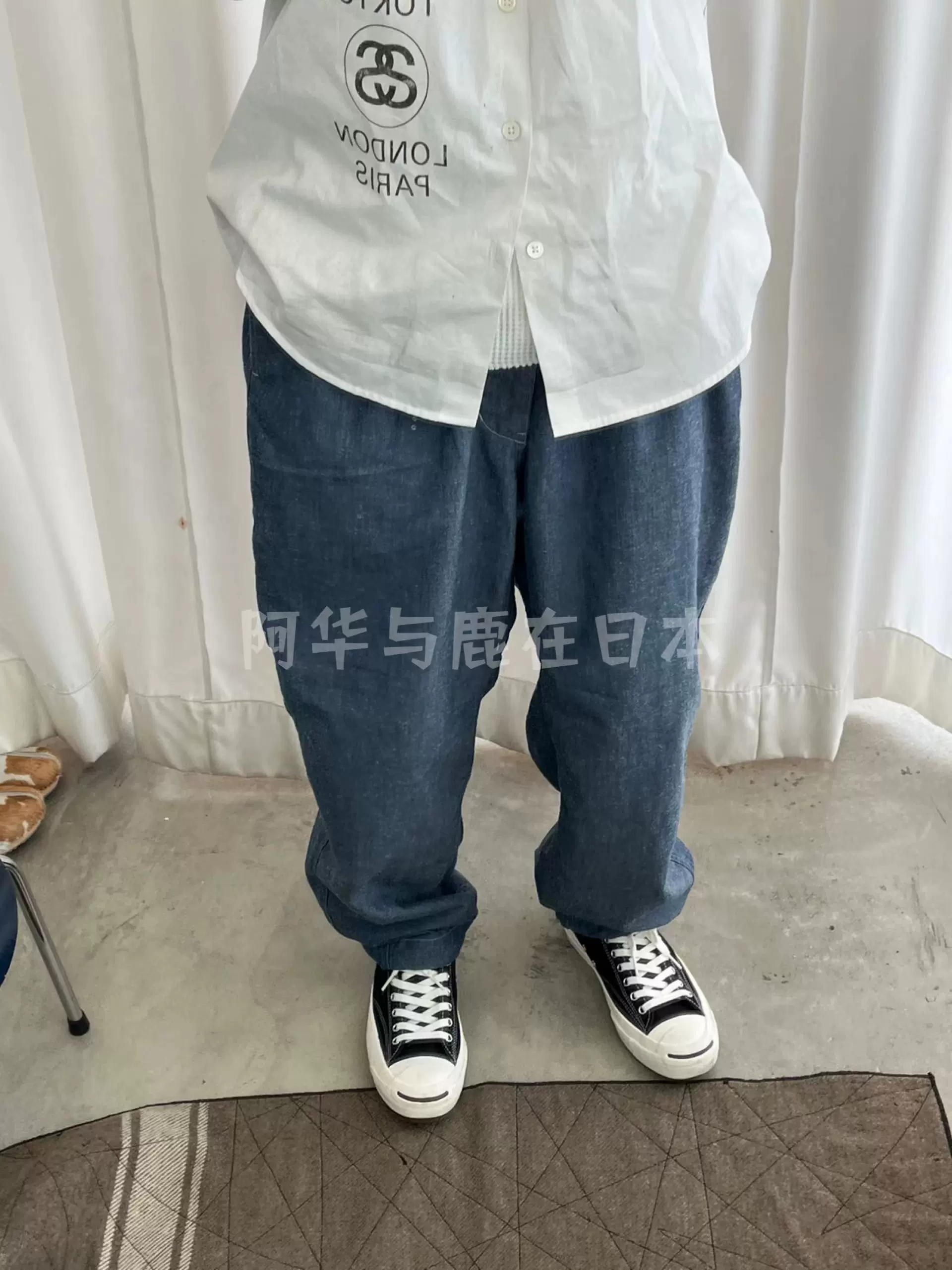 NANAMICA Chambray Easy Pants纯色微锥水洗牛仔抽绳休闲长裤23SS-Taobao