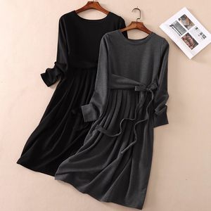 
Spring and autumn design sense waist-hugging and slim temperament mid-length dress for women with high waist slim pleated skirt WA126