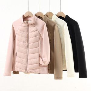 Slim, not bloated, thin, stylish and spliced ​​cotton jacket for women, slim inner liner, standing collar, sports outdoor jacket, winter F3119

