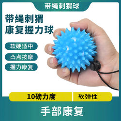 Soft Thorn Ball with Rope, Hedgehog Ball Massage Grip Ball, Rehabilitation Training Equipment, Finger Exerciser for the Elderly, Hand Numbness Relief Tool
