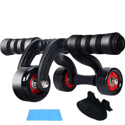Abdominal Wheel Home Fitness Equipment, Three or Four Wheels, Abdominal Exercise, Waist Training, Six-Pack Muscle Training Equipment, Unisex Abdominal Wheel