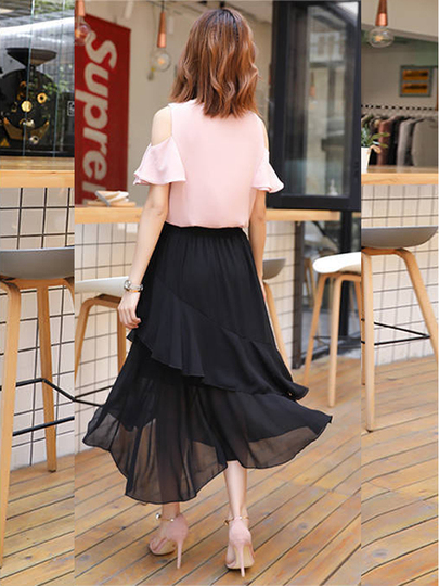 midi skirt chiffon