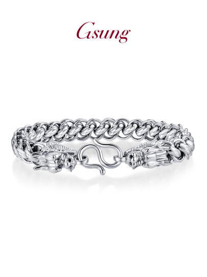 Gsung Pt950 プラチナ製メンズブレスレット - タイチェーンデザイン