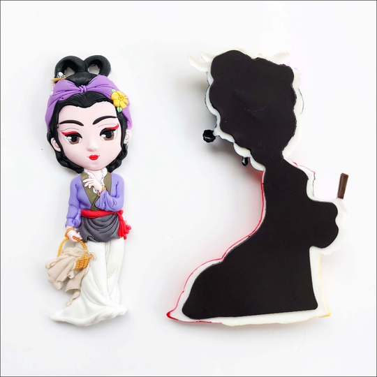 Autocollants Magnétiques Opéra De Pékin - Aimants Décoratifs Colorés Pour Frigo, Bureau - Modèle Diaochan Baiyue