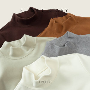 
Children's half turtleneck bottoming shirt with boys' German velvet autumn and winter long-sleeved T-shirts and girls' autumn clothing brushed warm tops