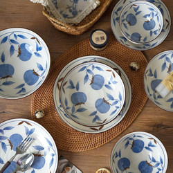 Underglaze Color Tableware Food-Grade Ceramic Bowl for Home Use 2025 New Chinese-Style Retro High-Value Chaozhou Ceramic Tableware