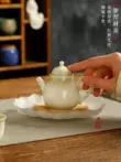 Ấm sen tráng men kiểu Nhật kèm bàn ngâm khô, khay trà, ấm cát tím, đế trữ nước, giá đỡ ấm, thảm mây, giá đỡ ấm đun nước xơ mướp Phụ kiện bàn trà