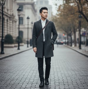 
Y996 new wool coat black woolen coat jacket men's autumn and winter business casual