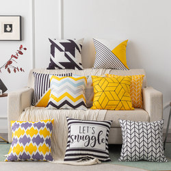 Thick Double-Sided Nordic Style Sofa Cushion, Living Room Chair Pillow, Car Decoration Geometric Backrest Cover, Bay Window Lumbar Support