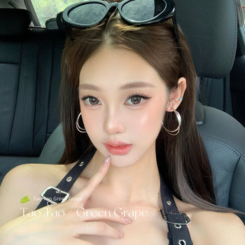 
Silver double-layer hoop earrings for women, light luxury, high-end, temperament, large ear hoops, circle earrings, plain hoop earrings, earrings