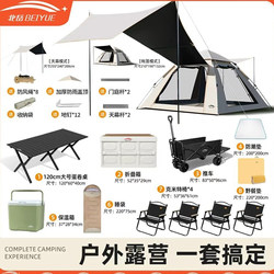 New Outdoor Folding Table and Chair Set, Portable Egg Roll Table, Kermit Chair, Tent, Cart, Camping Gear, Complete Set