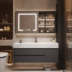 Integrated Stone Slab Hot-Bent Basin Smart Bathroom Cabinet Set, Bathroom Sink, Washbasin, Simple Bathroom Furniture