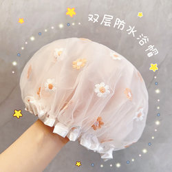 Double-Layer Shower Cap for Women, Waterproof for Bathing, Household Use, Children's Shower Cap, Kitchen-Specific Anti-Oil Smoke Hair Cover, Head Cover Cap