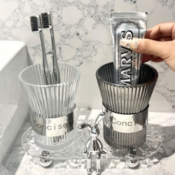 Light Luxury Creative Glass Mouthwash Cup for Couples, High-Value Toothbrushing Cup for Home Use, High-End Washing Cup, Toothbrush Cup Set