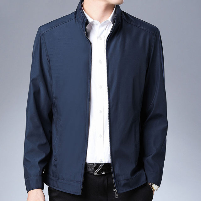 Middle-aged men's spring and autumn tops middle-aged and elderly jacket thin casual middle-aged 40-50 years old jacket daddy suit men
