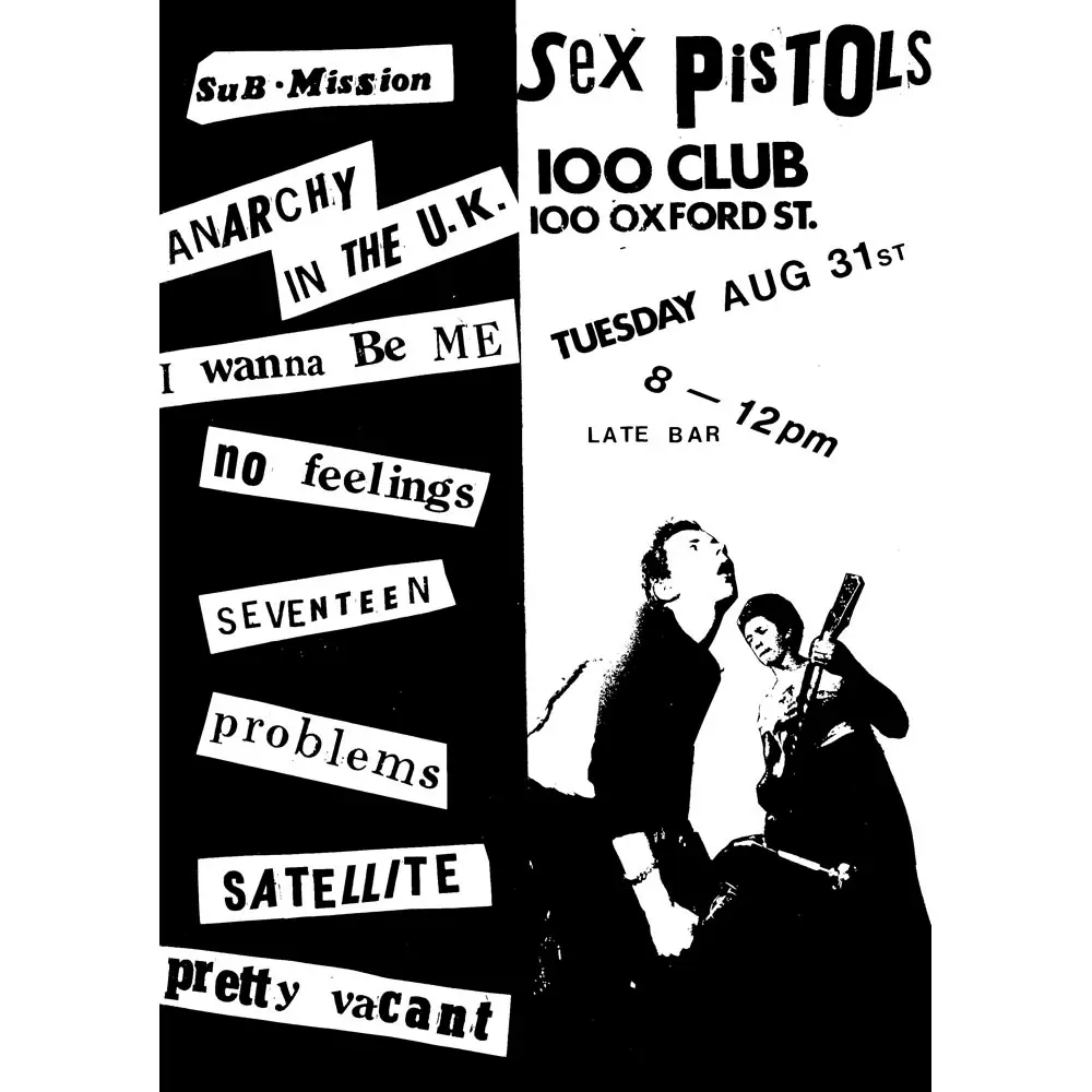 性手枪Sex Pistols  Live At 100 Club 9 海报 Taobao Singapore 