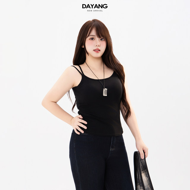 120Jin [Jin is equal to 0.5kg] Dayang fat mm knitted beautiful back camisole with chest pad for women summer and autumn outer wear sleeveless bottoming inner wear
