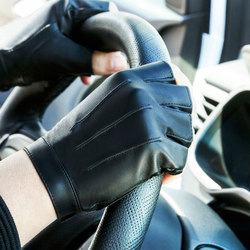 Half-Finger Leather Gloves for Men, Winter Driving and Cycling, Warm, Fleece-Lined, Fingerless, Non-Slip, Fitness, Street Dance, Tactical, Lightning Gloves