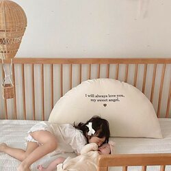 Korean Style ins Semi-Circular Headboard Pillows for Children's Room, Crib, Bed Backrest, Dumpling Pillow, Removable and Washable Embroidered Throw Pillow