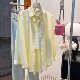 Yellow, elegant atmosphere versatile long -sleeved shirt female 2024 spring new Korean version of the loose casual shirt top
