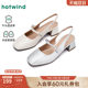 Hot air thick heel fashion sandals 2025 autumn new gentle silver high heels temperament evening shoes single shoes