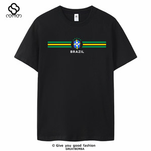 
Summer World Cup Brazil team football short-sleeved Brazil team T-shirt short-sleeved Brazilian men's football casual sports large size