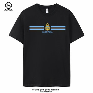 
Summer World Cup Argentina football short-sleeved T-shirt Argentina men's football casual sports large size