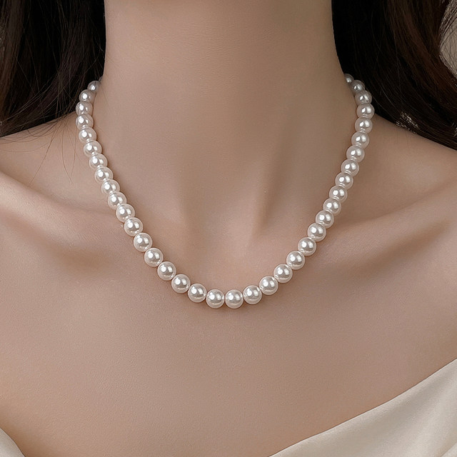 
Shijia Zhengyuan Pearl Necklace Women's 2025 New Hot Style Authentic Clavicle Neck Necklace Niche Light Luxury Autumn and Winter Sweater Chain