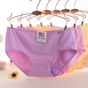 
Girls' underwear, pure cotton, girl students' sweet and breathable women's briefs, low-waisted cotton, high-grade solid color